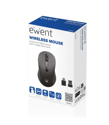 EWENT EW3204 Ratón inalámbrico 2.4GHz click silen