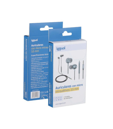 iggual Auriculares con micro intrauditivos Jack3,5