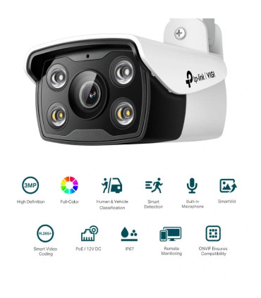 VIGI Cámara IP Bullet C330 3MP Plást Full-Color 2.