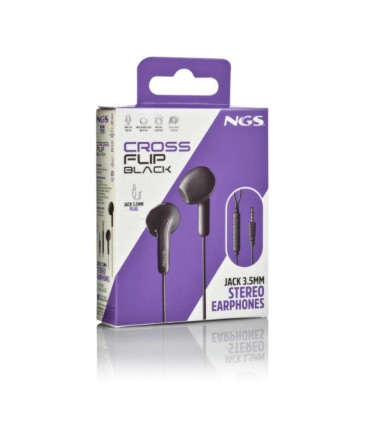 NGS Auricular Negro Estéreo Cable JACK 3.5 Mm