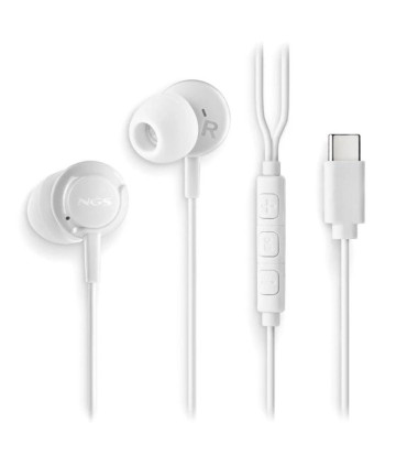 NGS Auricular Blanco Estéreo USB-C con cable