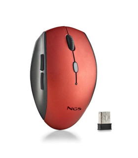 NGS RATON INALAMBRICO CON TECLAS SILENCIOSAS ROJO