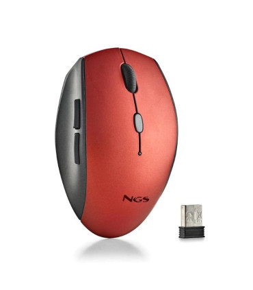 NGS RATON INALAMBRICO CON TECLAS SILENCIOSAS ROJO