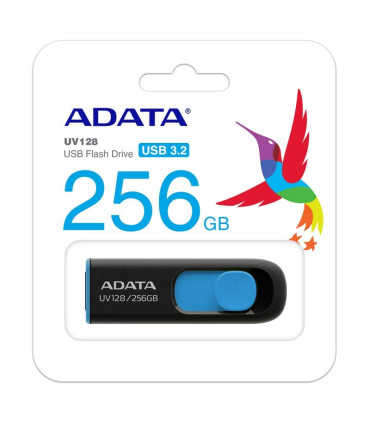ADATA Lapiz Usb UV128 256GB USB 3.2 Negro/Azul