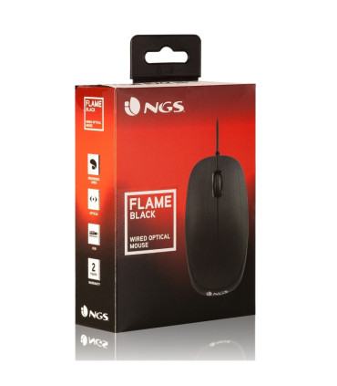 NGS Raton óptico Flame 1000 Dpi Negro