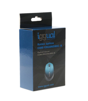 iggual Ratón óptico COM-ERGONOMIC-R-800DPI azul