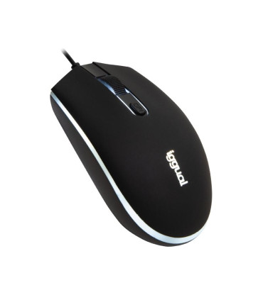 iggual Ratón óptico COM-LED-1600DPI negro