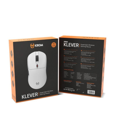 KROM KLEVER Raton gaming superligero wireless Blco