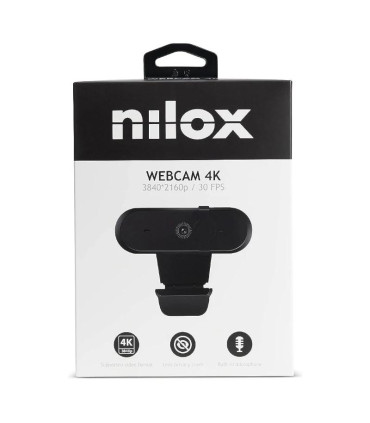 Nilox Webcam 4k, Enfoque Auto Negro