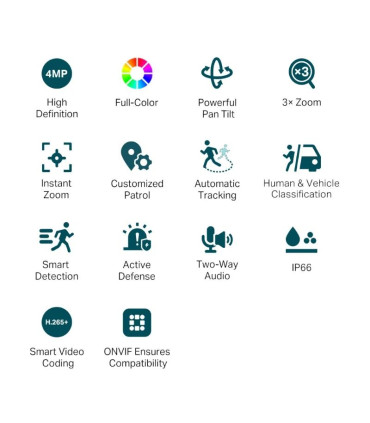 VIGI Cámara IP PT C540V 4MP Plástico Full-Color