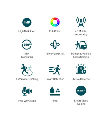 VIGI Cámara IP PT C540-4G 4MP Plástico Full-Color