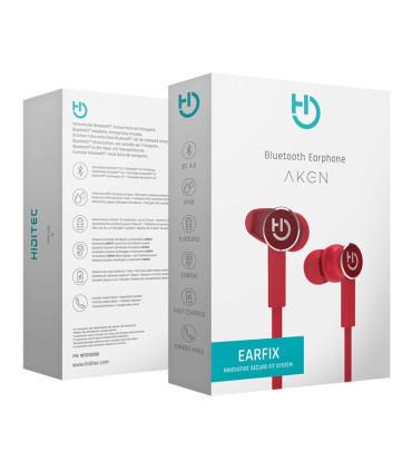 Hiditec Auricular+Mic AKEN BT4,2 Earfix RED