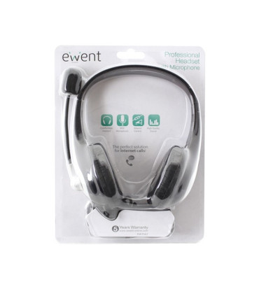 EWENT EW3562 Auriculares + Micrófono Stéreo negro