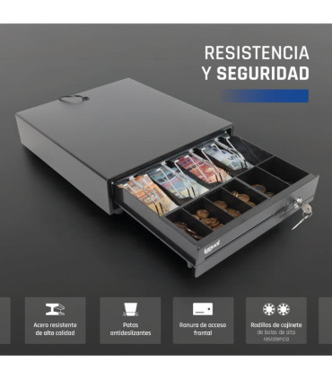 iggual Cajón Portamonedas IRON-10 38cm 4+6 negro