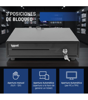 iggual Cajón Portamonedas IRON-10 38cm 4+6 negro