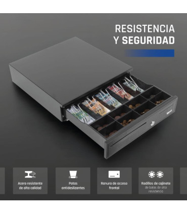 iggual Cajón Portamonedas IRON-50 42cm 5+8 negro