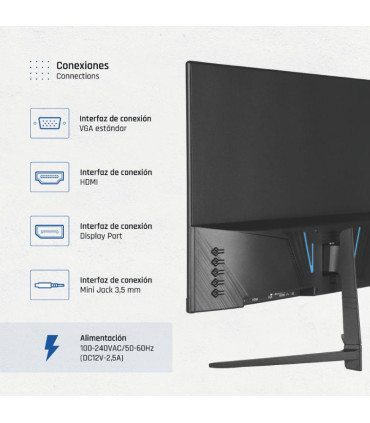 iggual Monitor 21,5" IPS 1ms FHD 120Hz VGA HDMI DP