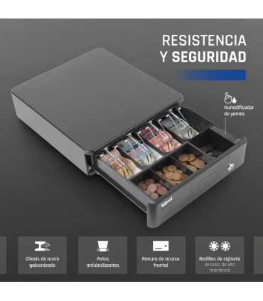 iggual Cajón Portamonedas IRON-10R 38cm 4+5 negro