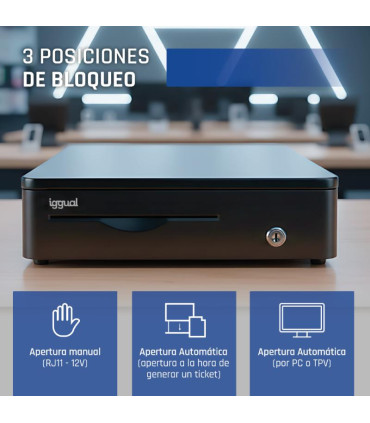 iggual Cajón Portamonedas IRON-10R 38cm 4+5 negro