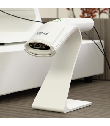 iggual Lector código barras 2D USB botón blanco