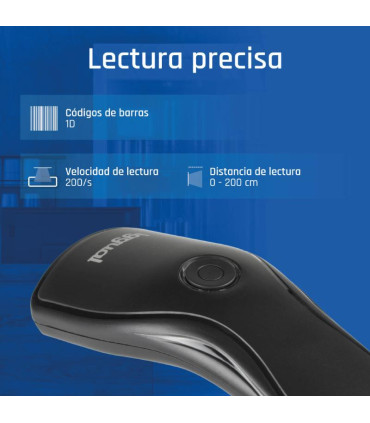 iggual Lector código barras 1D USB botón soporte