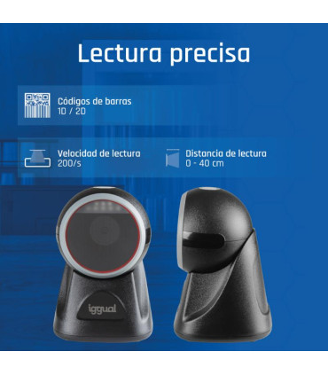 iggual Lector código barras sobremesa 2D USB