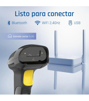 iggual Lector código barras 1D Bluetooth WiFi 2.4G