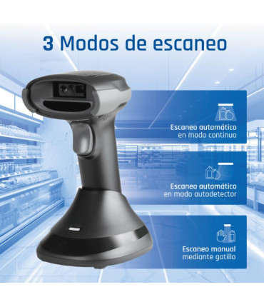 iggual Lector código barras 2D Bluetooth 2.4G base