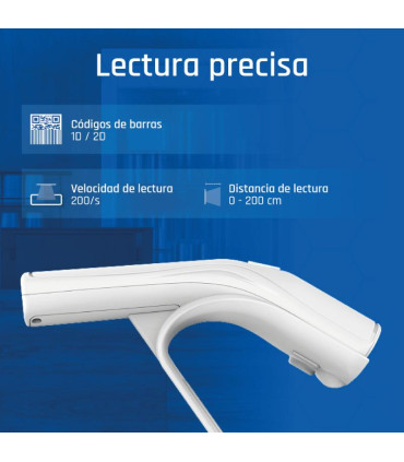 iggual Lector código barras 2D USB botón blanco