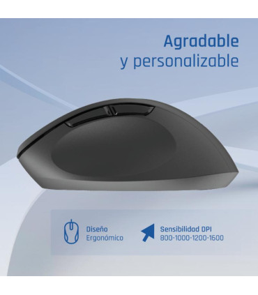 iggual Ratón inalámbrico ERGO-SILENT-6D 1600DPI