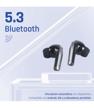 iggual Auriculares inalámbricos TWS Bluetooth negr