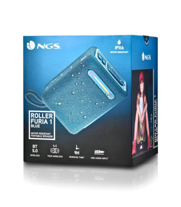 NGS Altavoz Rollerfuria1 BT RGB IPX6 Azul 15W