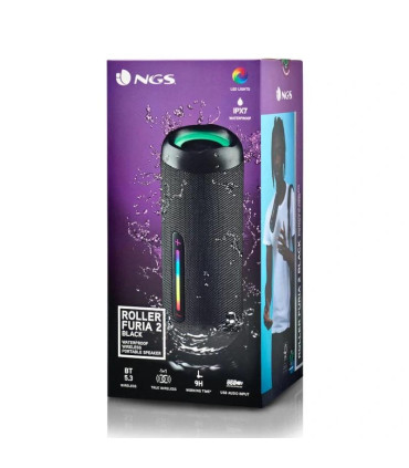 NGS Altavoz RollerFuria2 BT Rgb IP67 Negro 30W