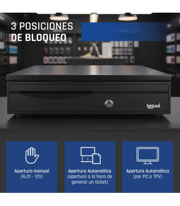 iggual Cajón Portamonedas IRON-30 42cm 5+5 negro