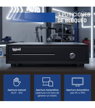 iggual Cajón Portamonedas IRON-15 37cm 4+8 negro