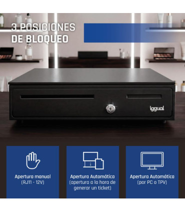 iggual Cajón Portamonedas IRON-35 42cm 5+6 negro