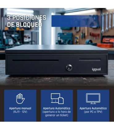 iggual Cajón portamonedas IRON-20 42cm 4+8 negro