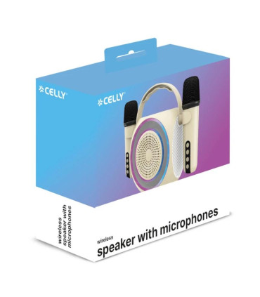 Celly Altavoz+2Micros PARTYMIC2WH Rgb