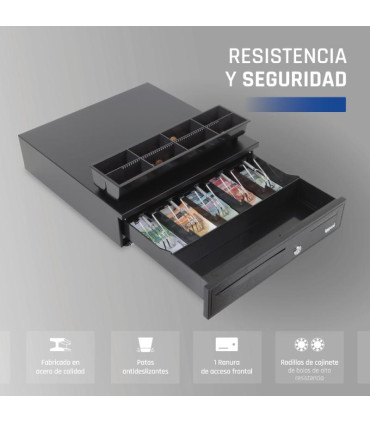 iggual Cajón portamonedas IRON-20 42cm 4+8 negro