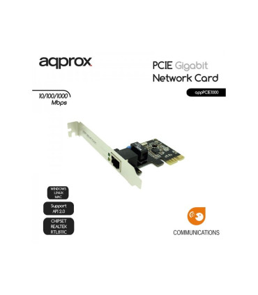 approx APPPCIE1000 Tarjeta Red Gigabit PCI-E LP