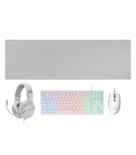 MARS GAMING Combo Gaming MCP-RGB3W 4EN1 BlancO