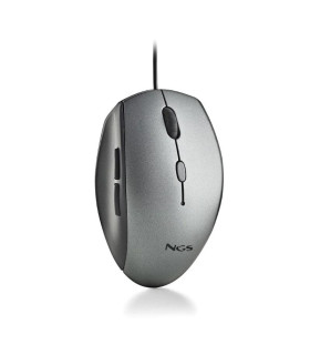 NGS WIRED ERGO SILENT MOUSE + USB TYPE C ADAP GRAY