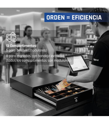 iggual Cajón portamonedas IRON-HD 41cm 5+8 negro