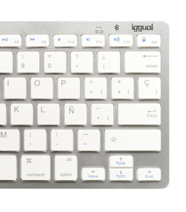 iggual Teclado Bluetooth Slim TKL-BT plata 2 canal