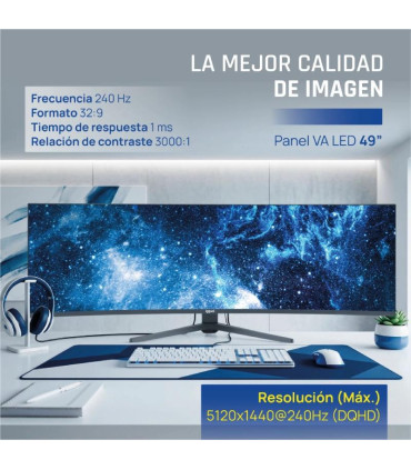 iggual Monitor 49" 5K DQHD 1ms 240Hz MM AA Curvo