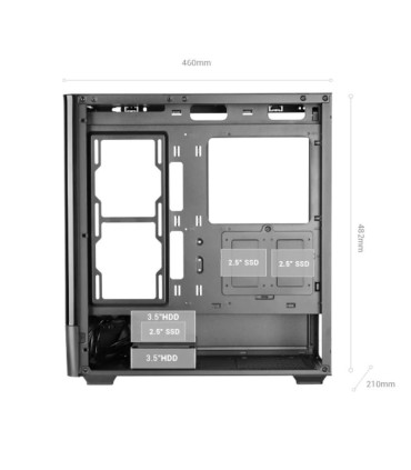 MARS GAMING Caja ATX Pantalla IPS 7,2"