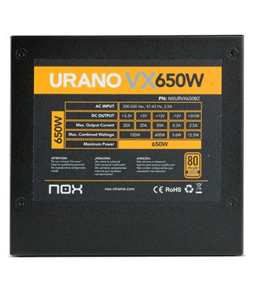 NOX Fuente Alimentación Urano VX 650W 80+ BRONZE