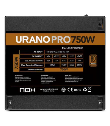 NOX Fuente ATX Urano PRO 750W Bronze