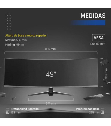 iggual Monitor 49" 5K DQHD 1ms 240Hz MM AA Curvo