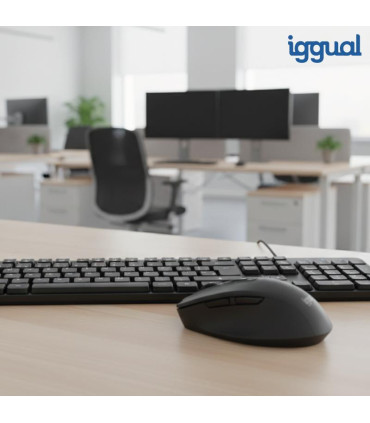 iggual Teclado USB estándar CK-SILENT-105T negro
